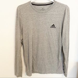 Adidas Men Gray Long Sleeve Shirt Size Medium